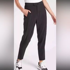 Athleta black uptown‎ ankle pant size 8 athletic travel leisure ankle zip casual
